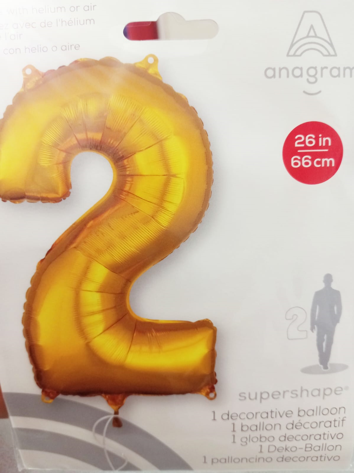GLOBO FORMA Nº2 DORADO 26 PULG
