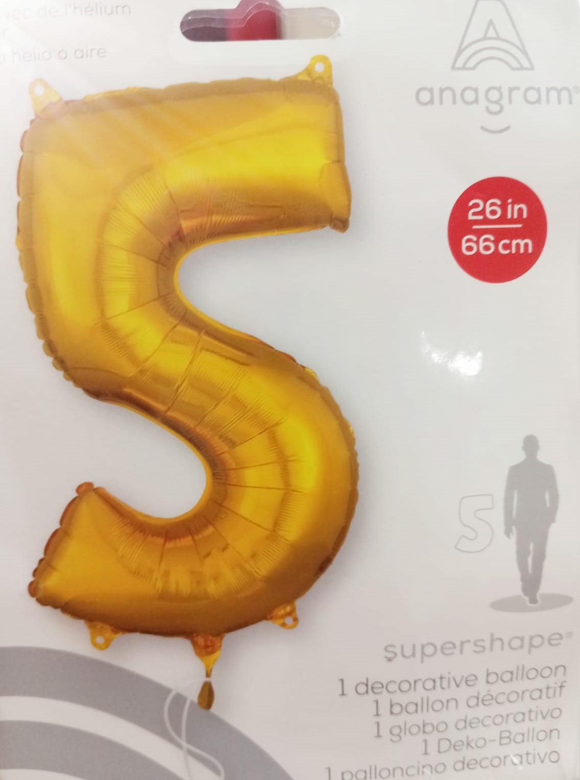 GLOBO FORMA Nº5 DORADO 26 PULG