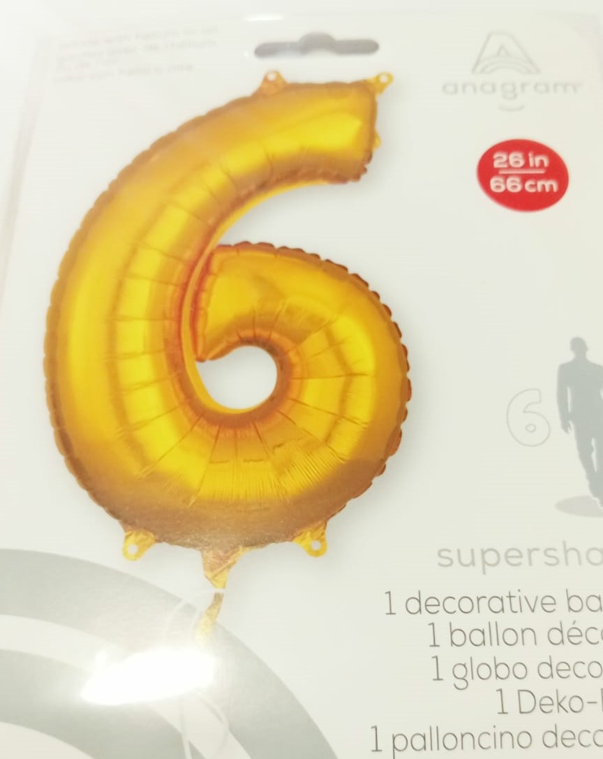GLOBO FORMA Nº6 DORADO 26 PULG