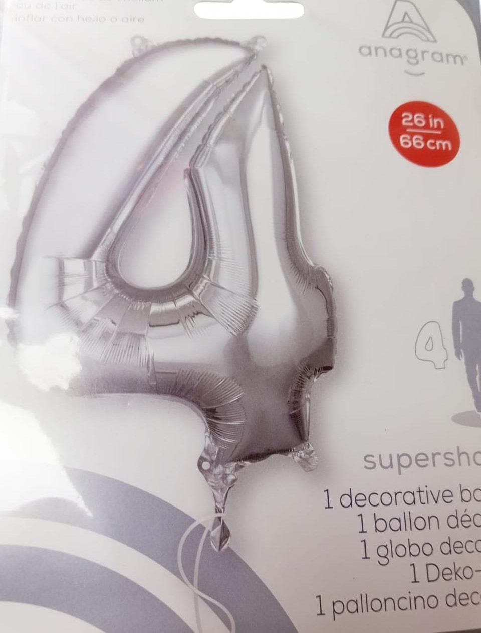 GLOBO FORMA Nº4 PLATA 26 PULG