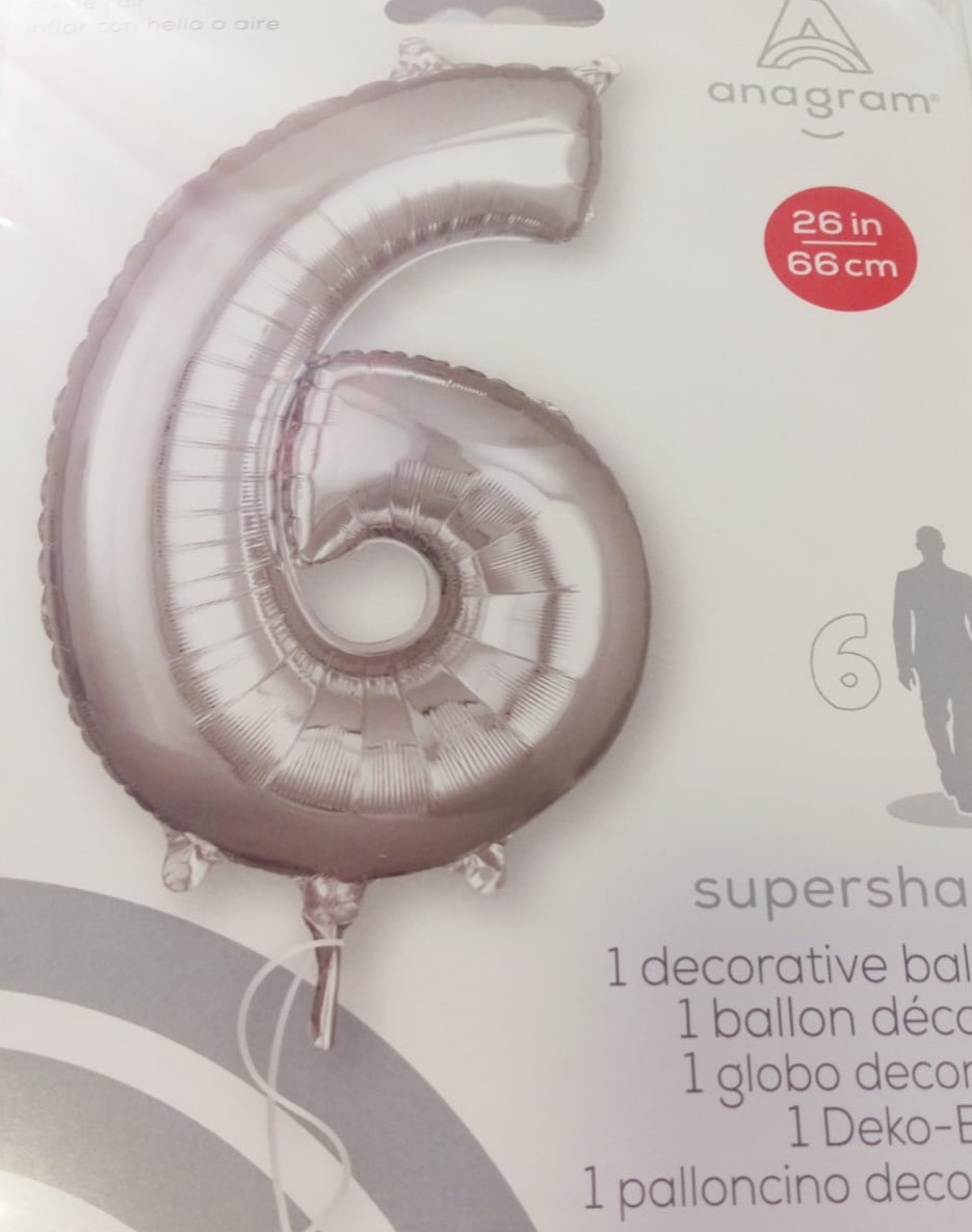 GLOBO FORMA Nº6 PLATA 26 PULG