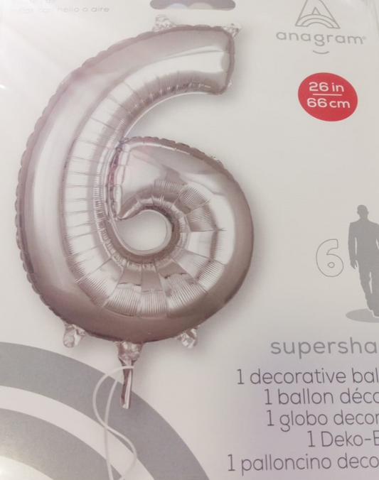 GLOBO FORMA Nº6 PLATA 26 PULG