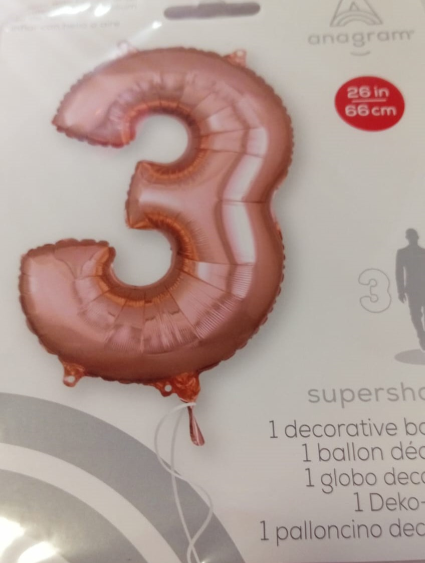 GLOBO FORMA Nº3 ROSEGOLD26PULG