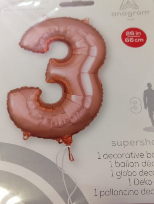 GLOBO FORMA Nº3 ROSEGOLD26PULG