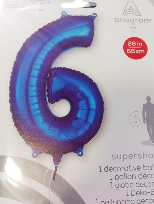 GLOBO FORMA Nº6 AZUL 26PULG