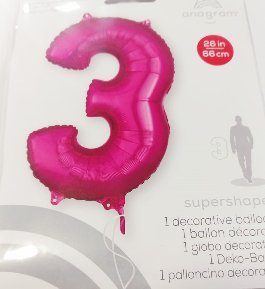GLOBO FORMA Nº3 FUCSIA 26PULG