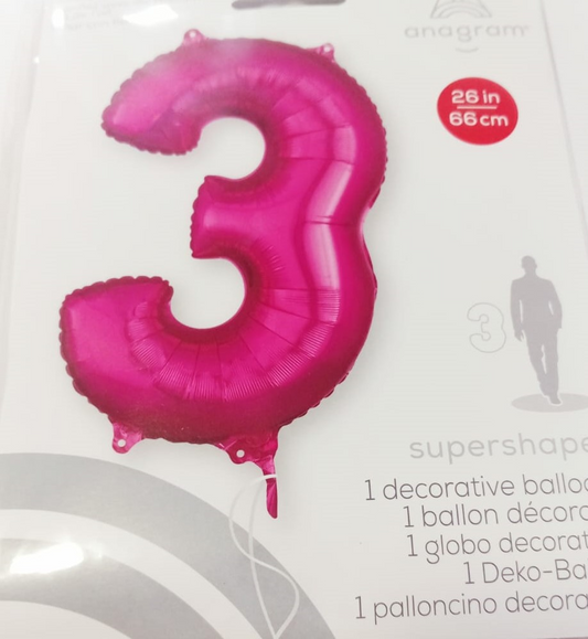 GLOBO FORMA Nº3 FUCSIA 26PULG