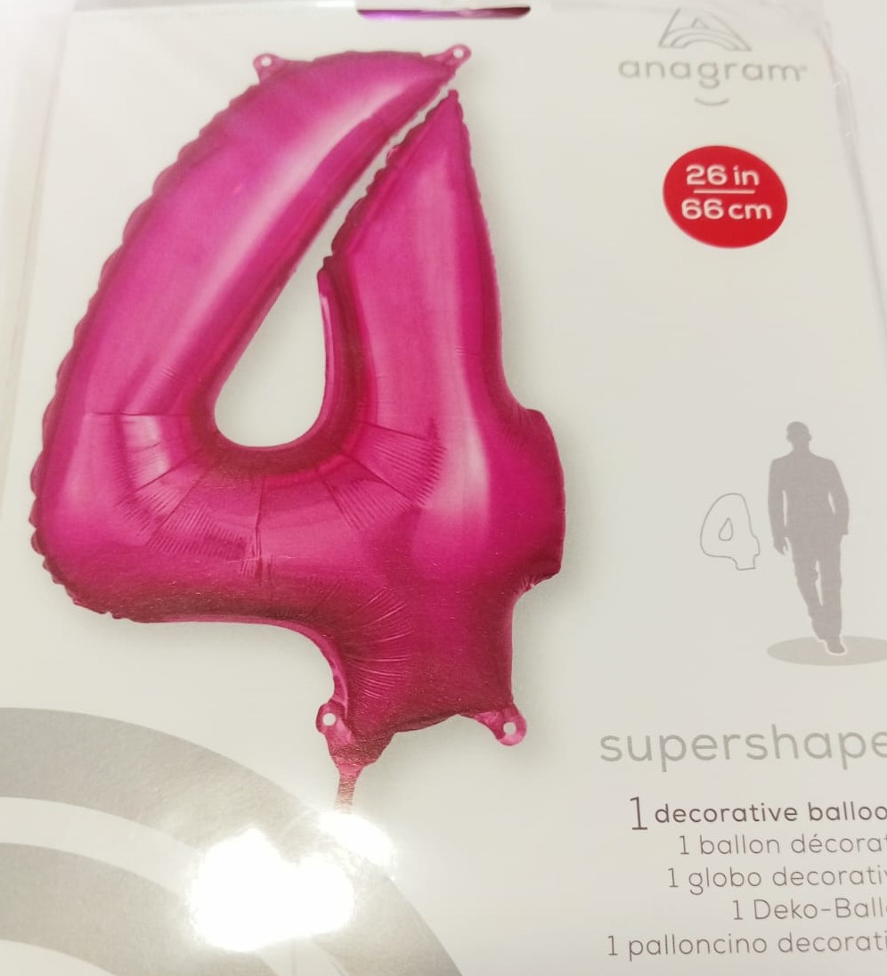 GLOBO FORMA Nº4 FUCSIA 26PULG