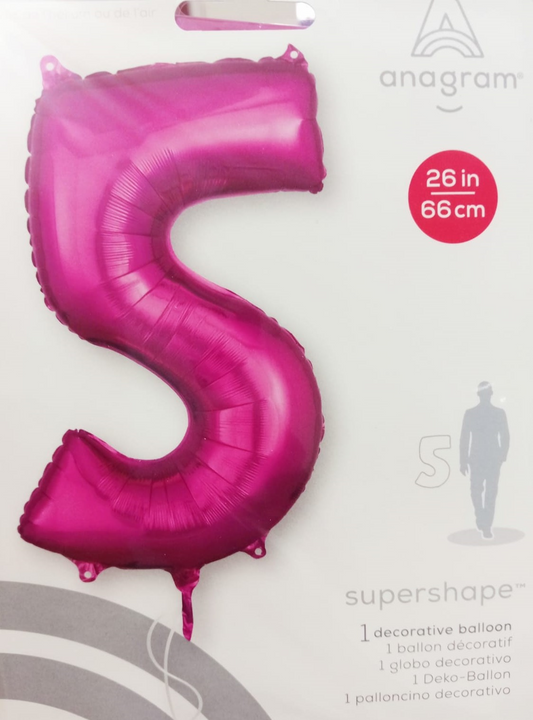 GLOBO FORMA Nº5 FUCSIA 26PULG