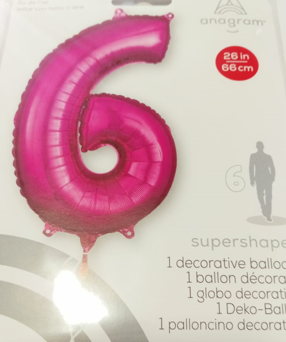 GLOBO FORMA Nº6 FUCSIA 26PULG