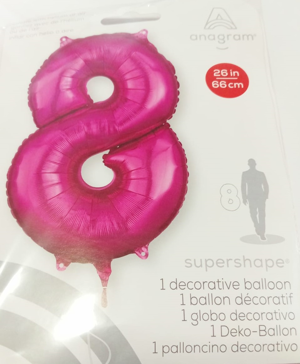 GLOBO FORMA Nº8 FUCSIA 26PULG