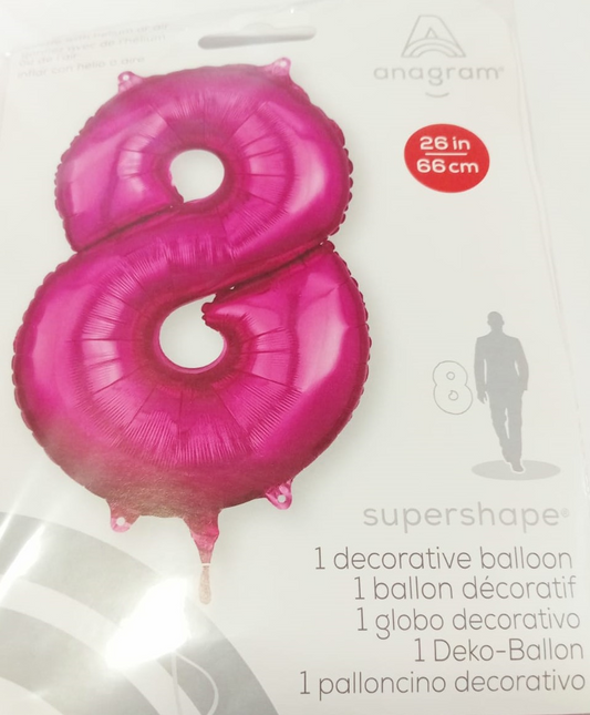 GLOBO FORMA Nº8 FUCSIA 26PULG