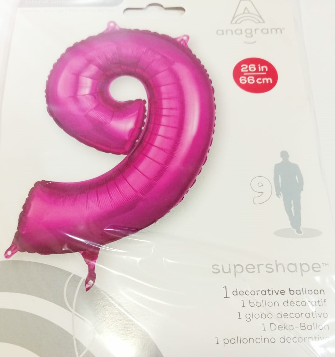 GLOBO FORMA Nº9 FUCSIA 26PULG