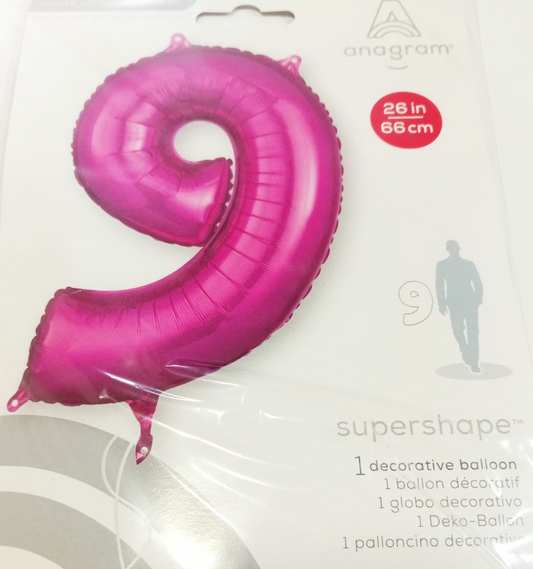 GLOBO FORMA Nº9 FUCSIA 26PULG