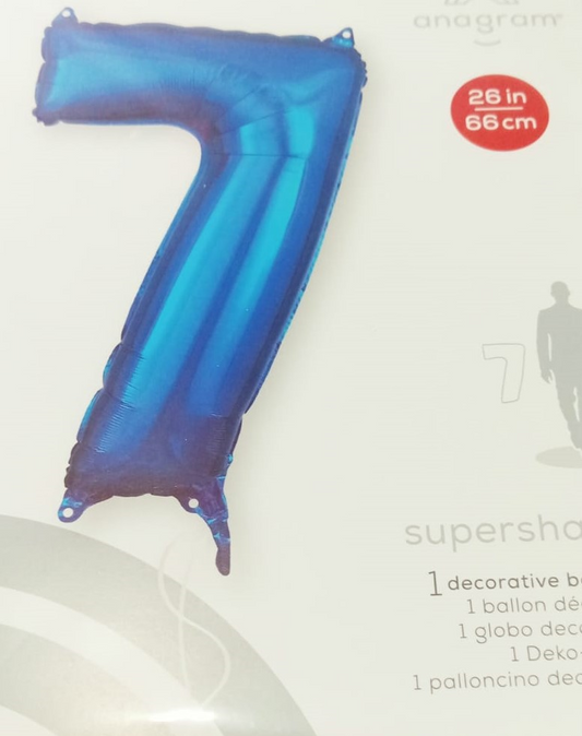 GLOBO FORMA Nº7 AZUL 26PULG