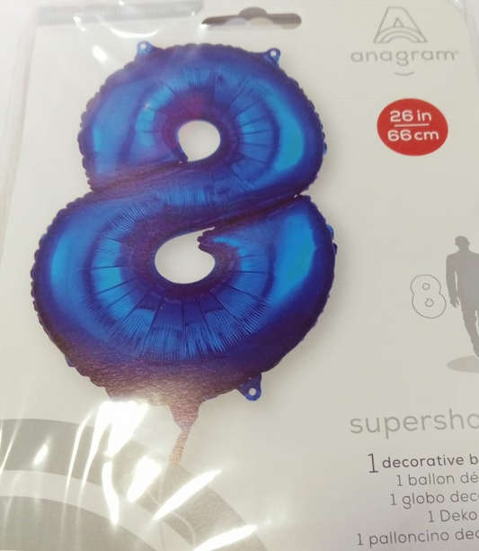 GLOBO FORMA Nº8 AZUL 26PULG