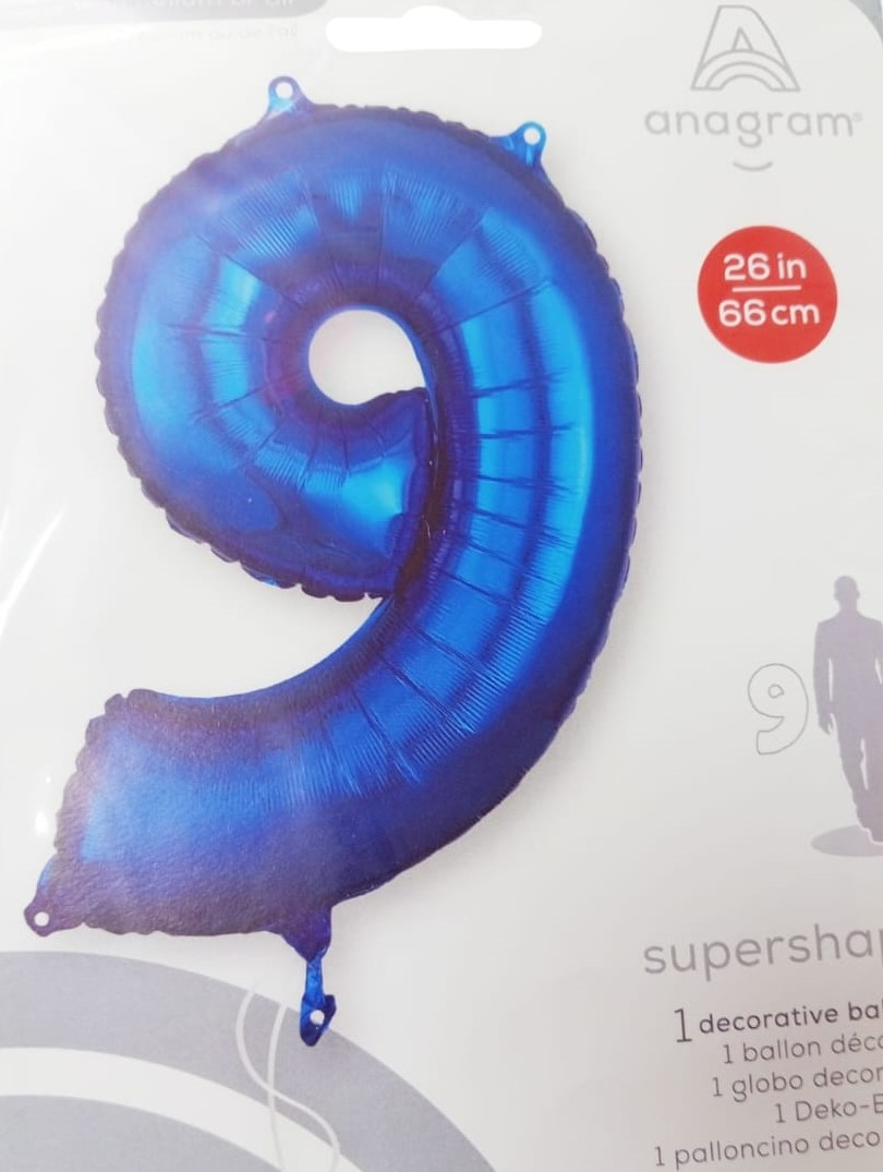 GLOBO FORMA Nº9 AZUL 26PULG