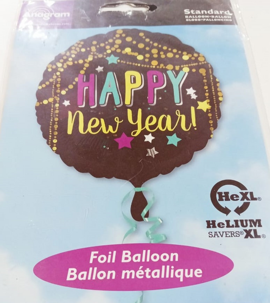 GLOBO MET.HAPPY NEW YEAR18PULG
