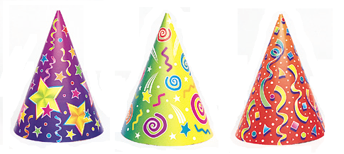 SOMBRERO CONO 6UDS SURTIDO KAL