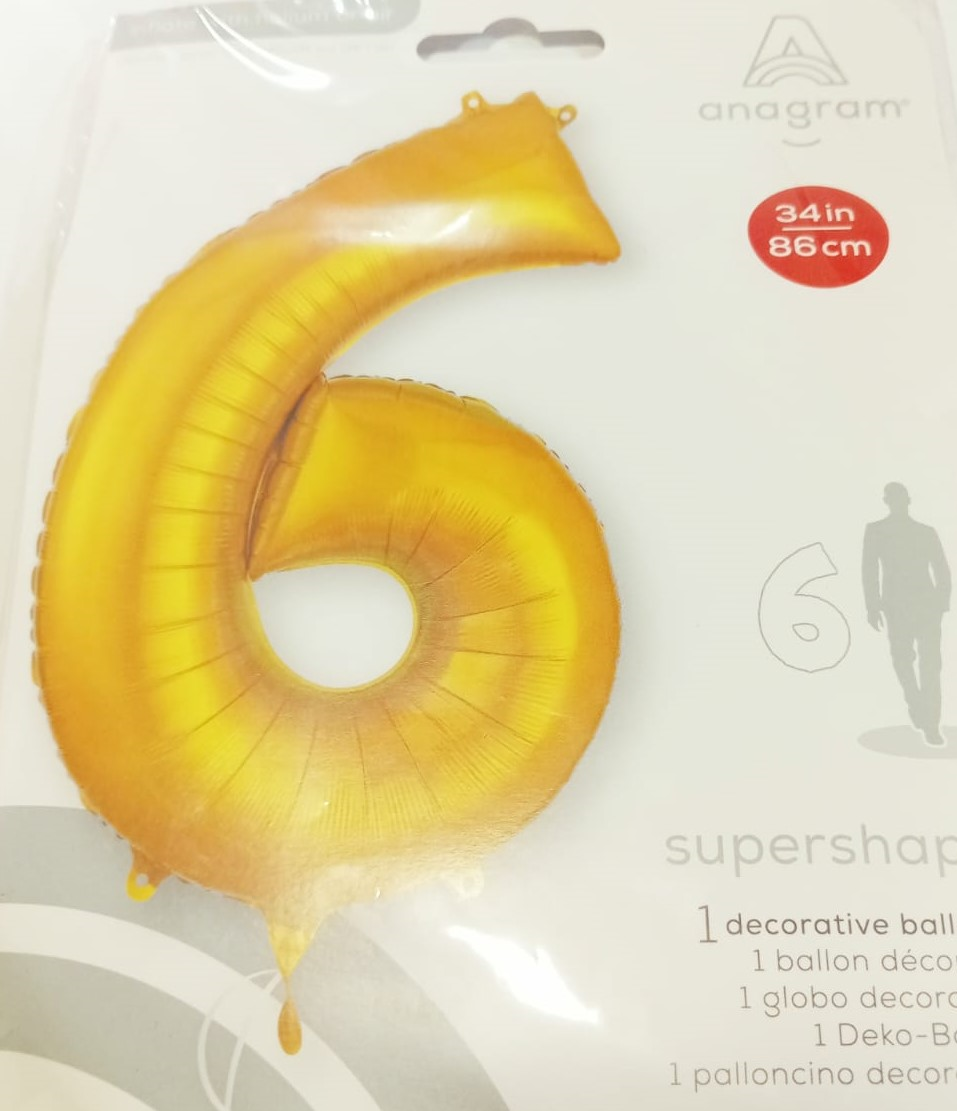 GLOBO FORMA Nº6 DORADO 34PG