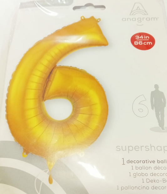 GLOBO FORMA Nº6 DORADO 34PG