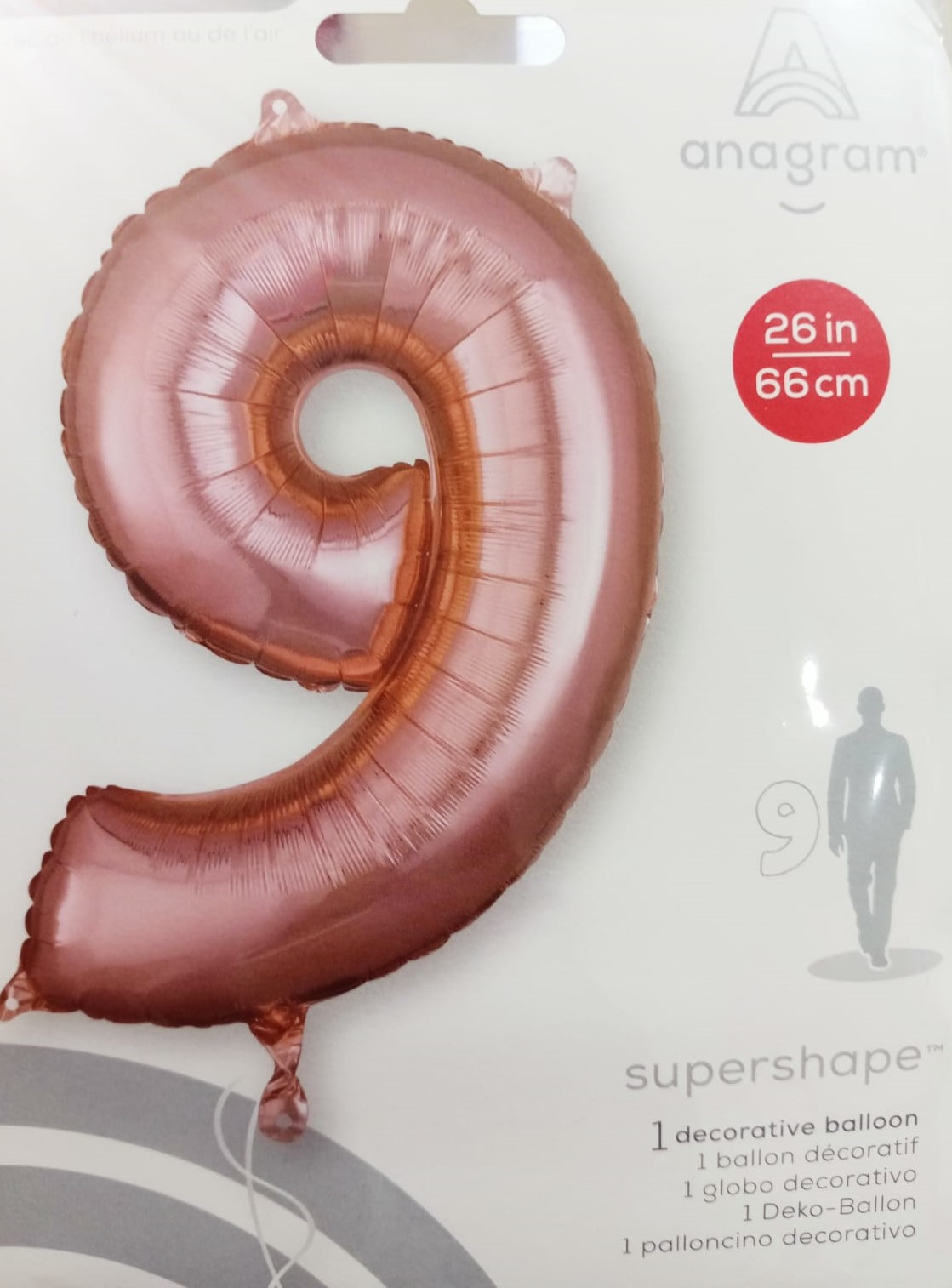 GLOBO FORMA Nº9 ROSEGOLD26PULG