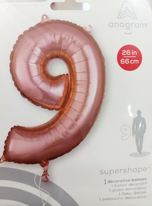 GLOBO FORMA Nº9 ROSEGOLD26PULG
