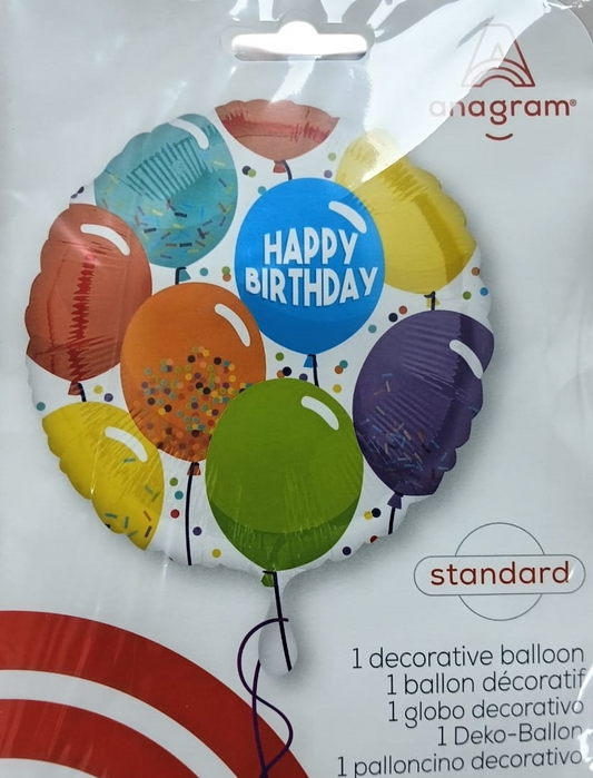 GLOBO MET.HAPPY BDAY 18PULG