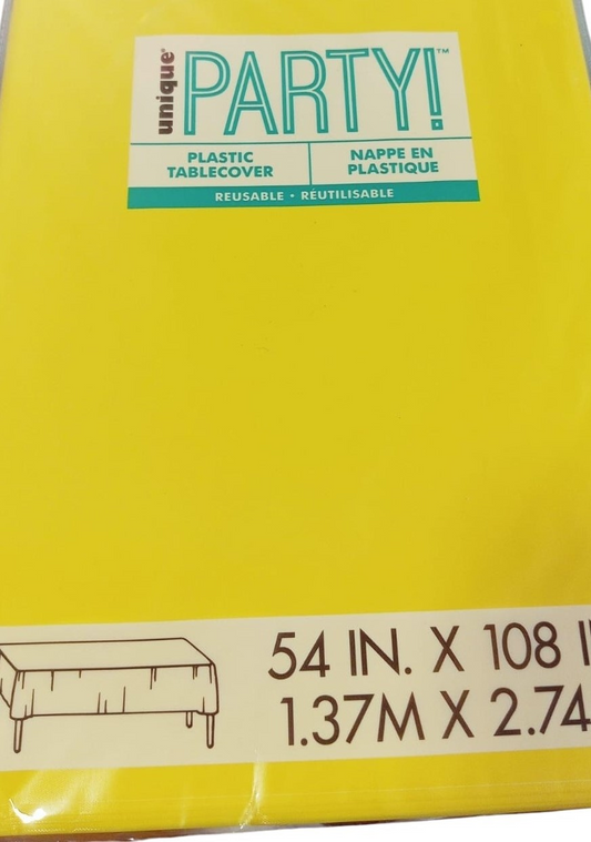 MANTEL PLASTICO AMARILLO NEON
