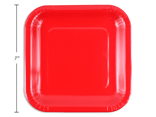 PLATO CUADRADO ROJO 16UN 7 PG