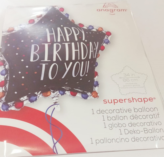 GLOBO MET. SUPERSHAPE HPBDAY