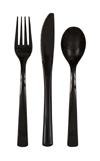 CUBIERTOS NEGRO SURT 18UDS