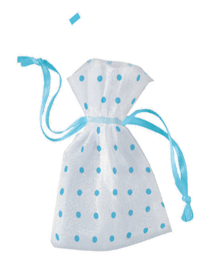 BOLSAS ORGANZA PTOS AZUL 6UDS