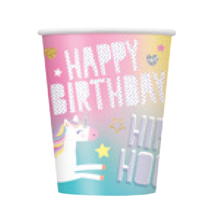 VASOS UNICORNIO 8 UDS