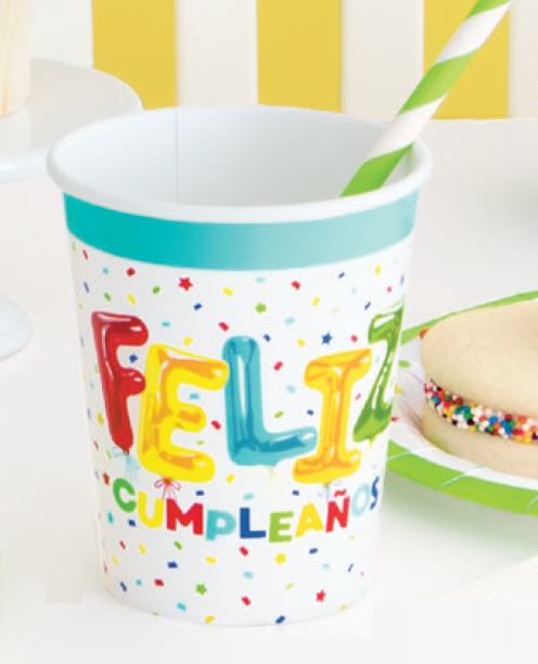 VASO 9Z FELIZ CUMPLEAÑOS 8U