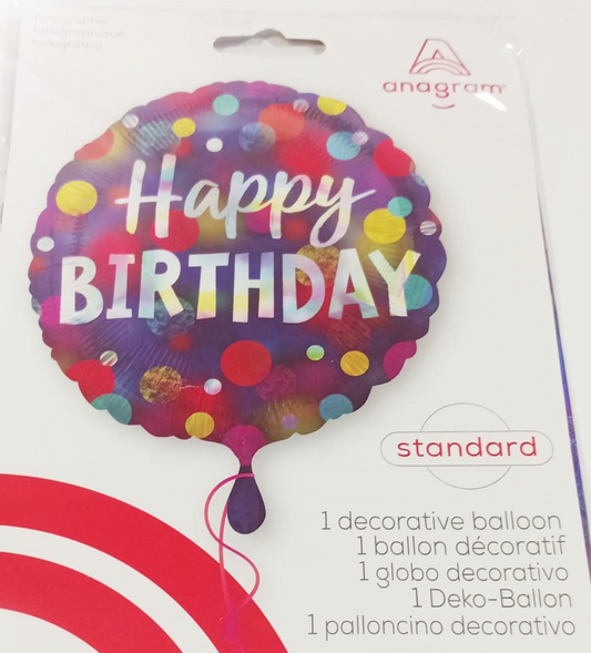 GLOBO HBD HOLOGRAPHIC 18 PG