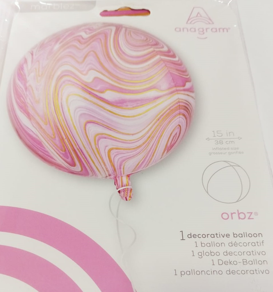 ORBZ GLOBOS PINK MARBLEZ 15 PG