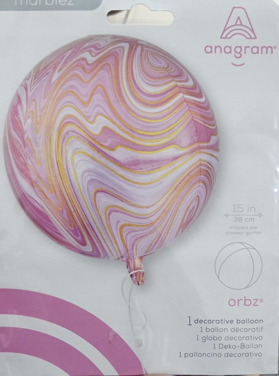 ORBZ GLOBOS PINK MARBLEZ 15 PG