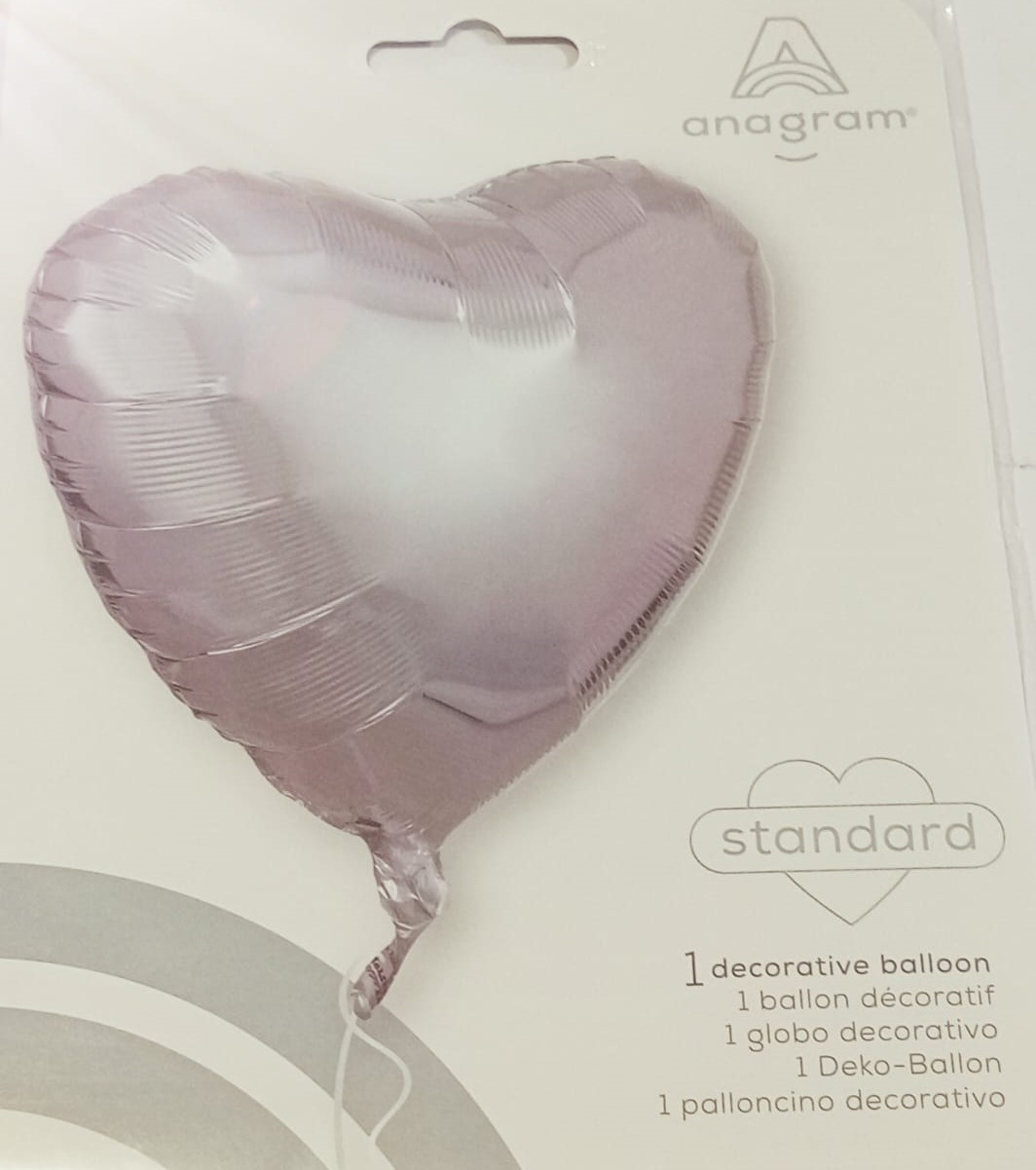 GLOBO MET.CORAZON LISO PLATA