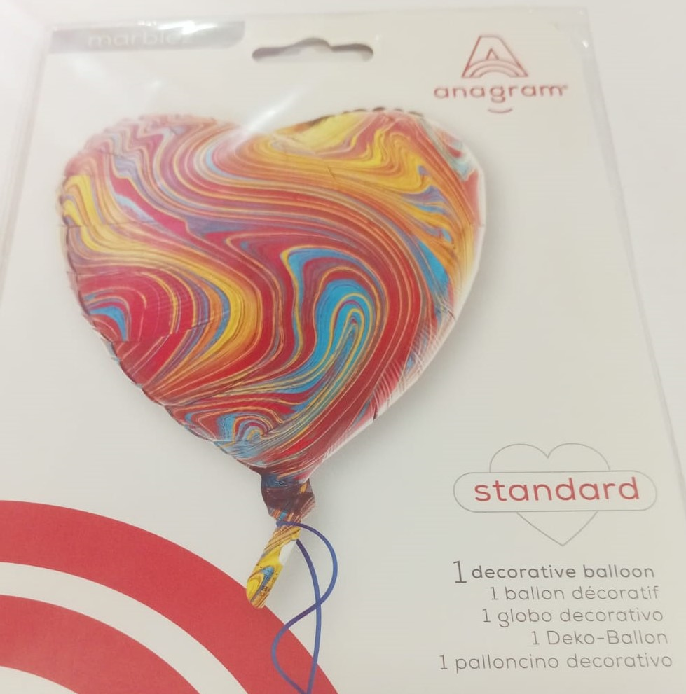 GLOBO CORAZON MARBLEZ ROJO