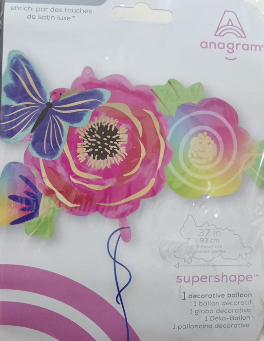 GLOBO MET.SUPER SHAPE FLORES