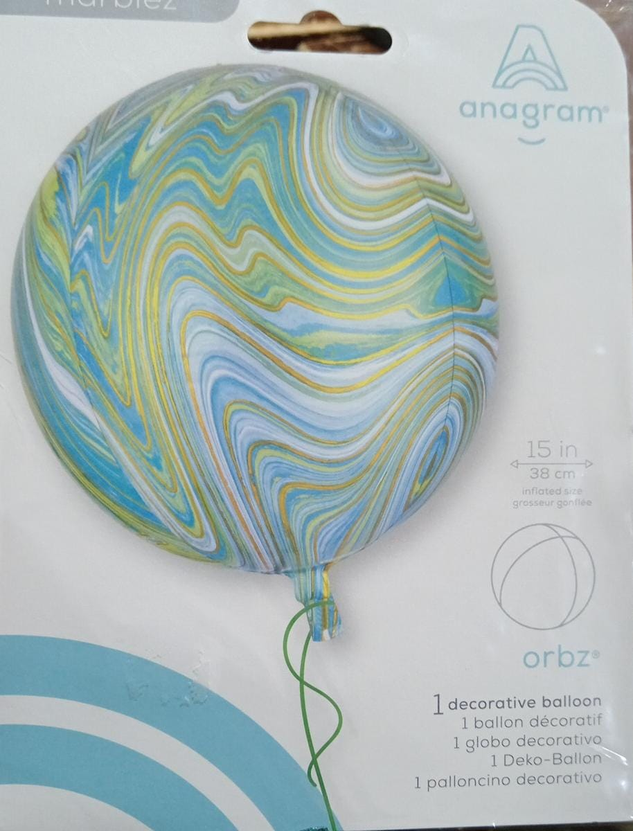 ORBZ GLOBOS MARBLEZ 15 PG VRDE