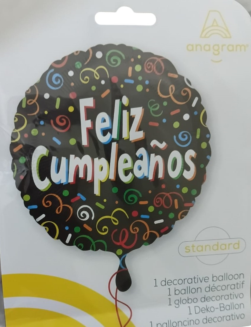 GLOBO MET.FELIZ CUMPLE 18PULG
