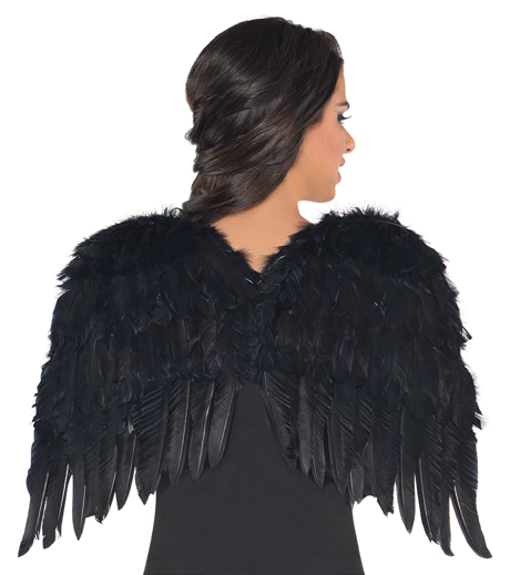 ALAS ANGEL ADULTO PLUMAS NEGRA