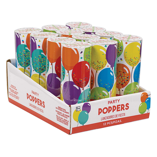PARTY POPPERS 12UDS