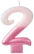 VELA N2 ROSA METALICO 3PG