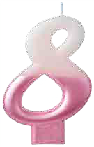 VELA N8 ROSA METALICO 3PG