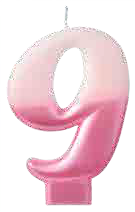 VELA N9 ROSA METALICO 3PG