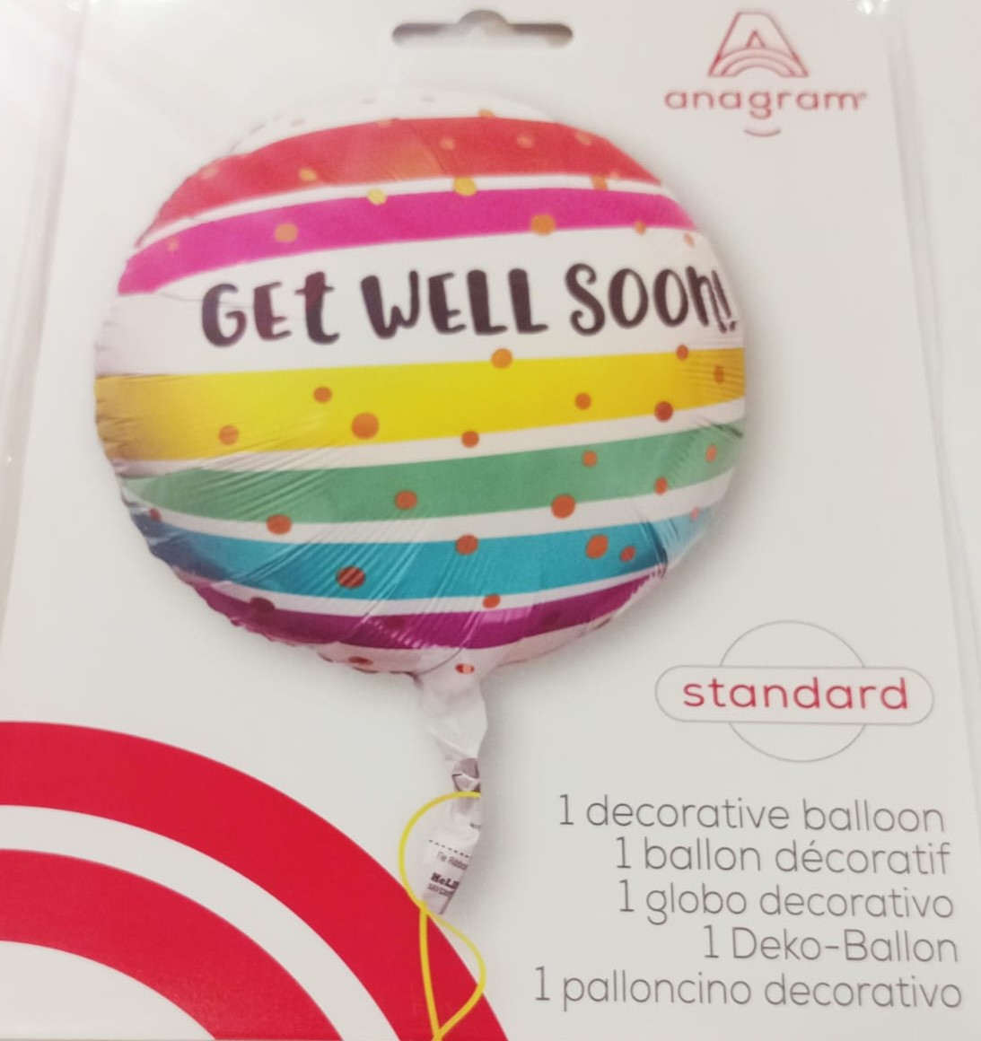 GLOBO MET. GET WELL 18PULG