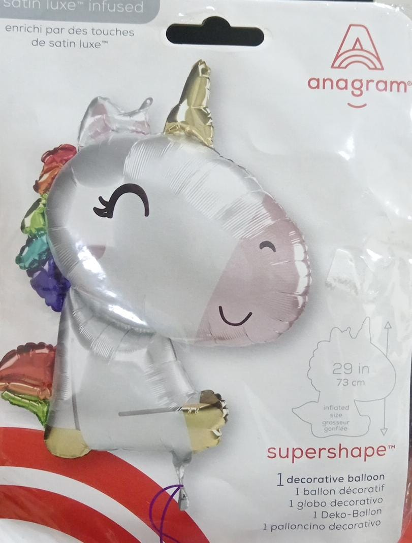 GLOBO MET. SUPER SHAPE UNICORN